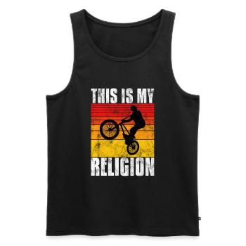 BMX is my religion bike bike - Men's Premium Organic Tank Top - black - Front - AI Model Male 178 light (178cm)