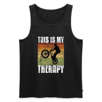 BMX is my Therapy bike bike - Men's Premium Organic Tank Top - black - Front - AI Model Male 178 light (178cm)