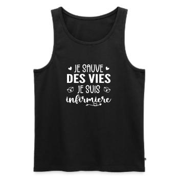 Ich bin ein Lebensretter, ich bin Krankenschwester - Männer Premium Bio Tank Top - Schwarz - Vorne - AI Model Male 178 light (178cm)