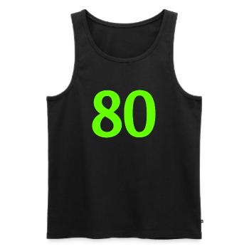 Anzahl 80 - Männer Premium Bio Tank Top - Schwarz - Vorne - Michal (187cm)