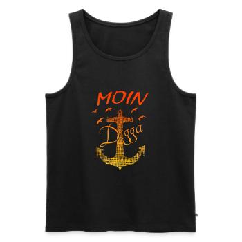 Anker Moin Digga Möven - Männer Premium Bio Tank Top - Schwarz - Vorne - AI Model Male 178 light (178cm)