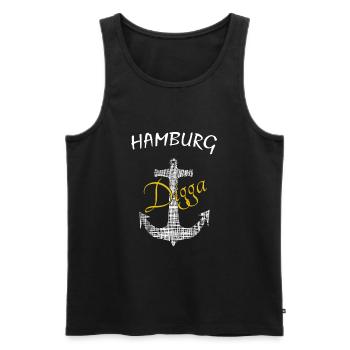 Anker Hamburg Digga - Männer Premium Bio Tank Top - Schwarz - Vorne - Michal (187cm)