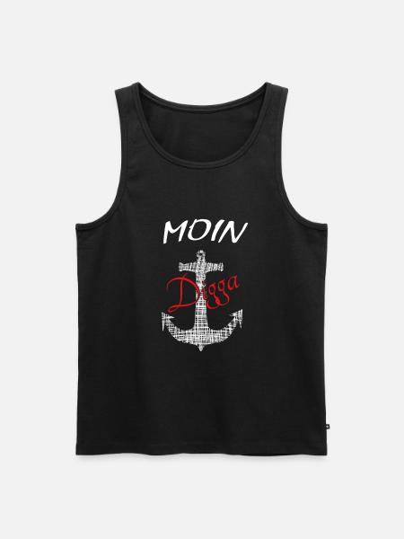 Moin Digga - Männer Premium Bio Tank Top - Schwarz