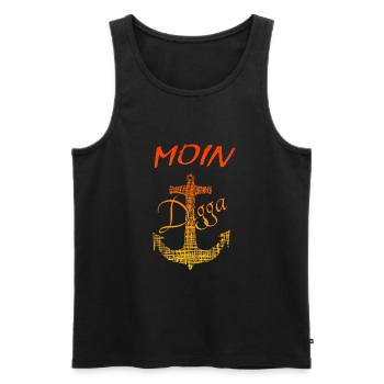Moin moin - Männer Premium Bio Tank Top - Schwarz - Vorne - Michal (187cm)