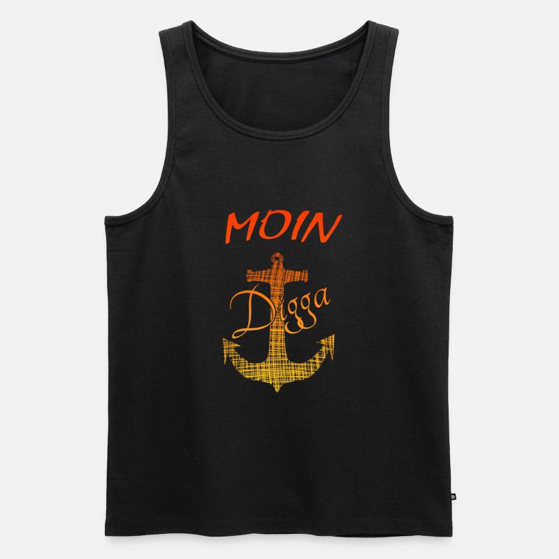 Moin moin - Männer Premium Bio Tank Top - Schwarz