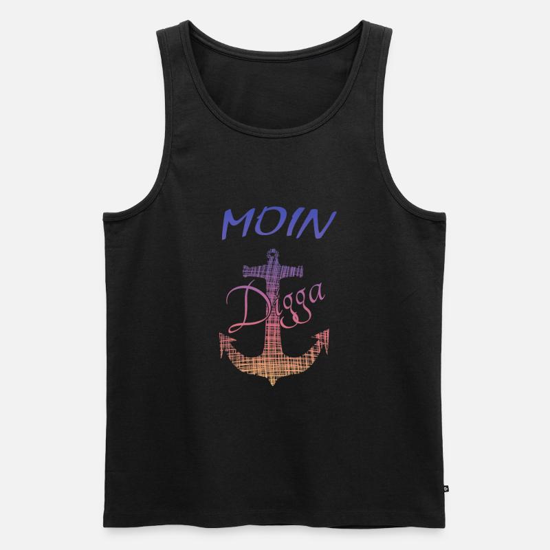 Moin Digga Hamburg - Männer Premium Bio Tank Top - Schwarz