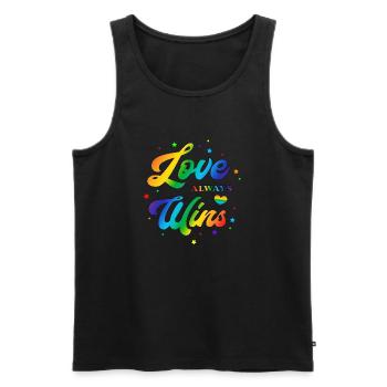 Liebe siegt immer clr - Männer Premium Bio Tank Top - Schwarz - Vorne - Michal (187cm)