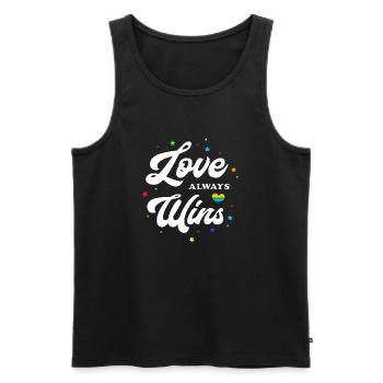 Die Liebe siegt immer - Männer Premium Bio Tank Top - Schwarz - Vorne - Michal (187cm)