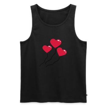 herzluftballons_3c - Débardeur bio Premium Homme - noir - Devant - Michal (187cm)