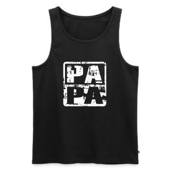 PAPA Blanc - Débardeur bio Premium Homme - noir - Devant - AI Model Male 178 light (178cm)