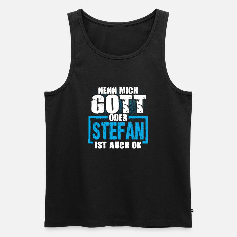 STEFAN - ok - Männer Premium Bio Tank Top - Schwarz