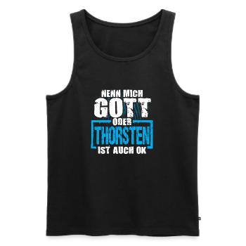 THORSTEN - ok - Männer Premium Bio Tank Top - Schwarz - Vorne - Michal (187cm)
