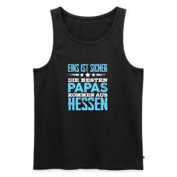 HESSEN - papa - Männer Premium Bio Tank Top - Schwarz - Vorne - Michal (187cm)