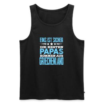 GRIECHENLAND - papa - Männer Premium Bio Tank Top - Schwarz - Vorne - Michal (187cm)