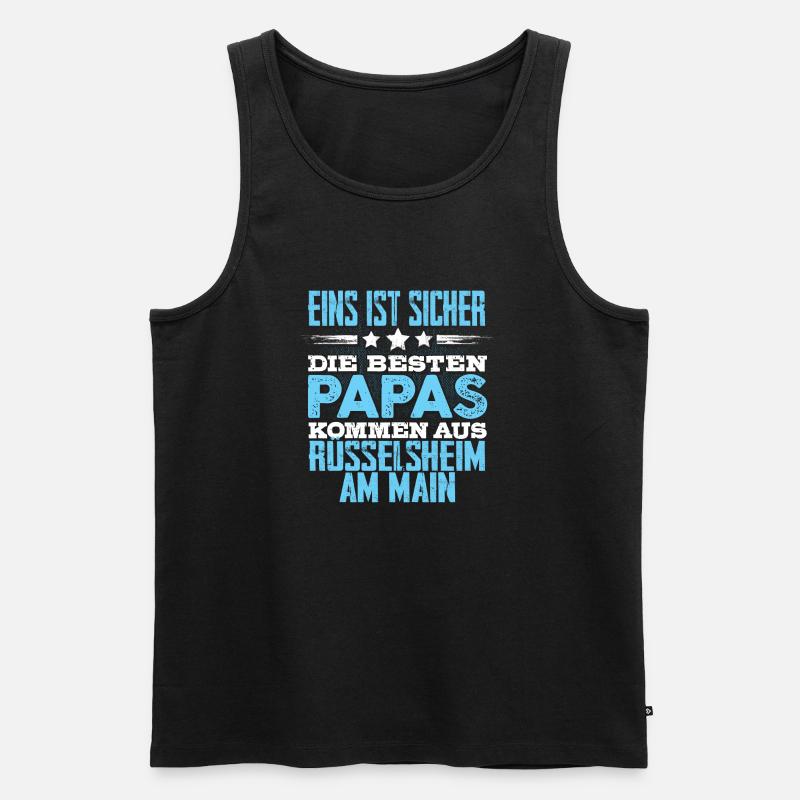 RÜSSELSHEIM-AM-MAIN -papa - Männer Premium Bio Tank Top - Schwarz