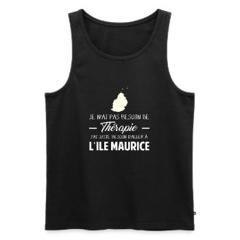Thérapie Île Maurice - Débardeur bio Premium Homme - noir - Devant - Michal (187cm)