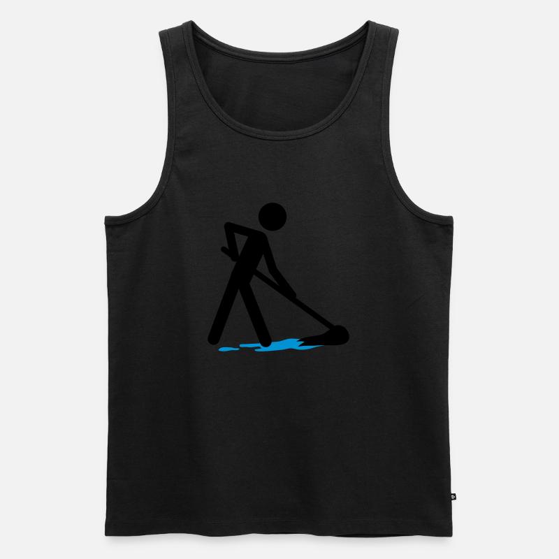 Cleaning The Floor - Männer Premium Bio Tank Top - Schwarz