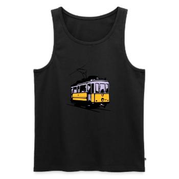 Tram historique / historic Tram - Men's Premium Organic Tank Top - black - Front - AI Model Male 178 light (178cm)