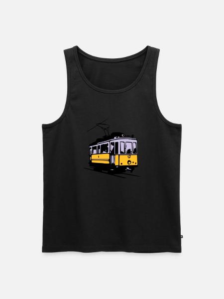 Strassenbahn / Tram - Männer Premium Bio Tank Top - Schwarz