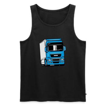 Camion camion Liebherr - Débardeur bio Premium Homme - noir - Devant - Michal (187cm)