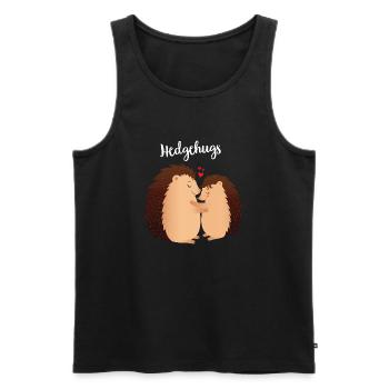 Igel Paar Pärchen Liebe Valentinstag - Männer Premium Bio Tank Top - Schwarz - Vorne - Michal (187cm)