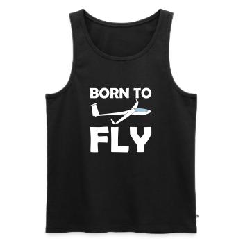 Born to fly Gliders fly pilot - Men's Premium Organic Tank Top - black - Front - AI Model Male 178 light (178cm)