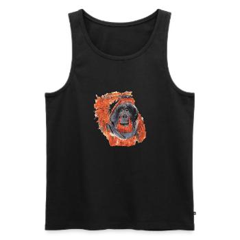 Tête de grattage orange orang-outan - Débardeur bio Premium Homme - noir - Devant - Michal (187cm)