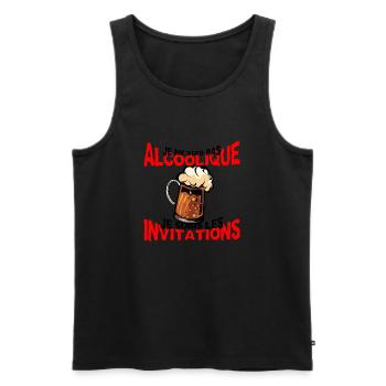 pas alcoolique subis invitation humour alcool bier - Débardeur bio Premium Homme - noir - Devant - Michal (187cm)