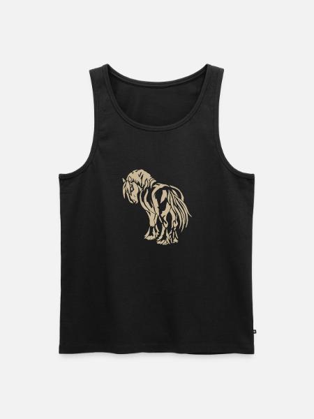 Lustiges Shire Horse Kaltblutpferd Geschenk Tribal - Männer Premium Bio Tank Top - Schwarz