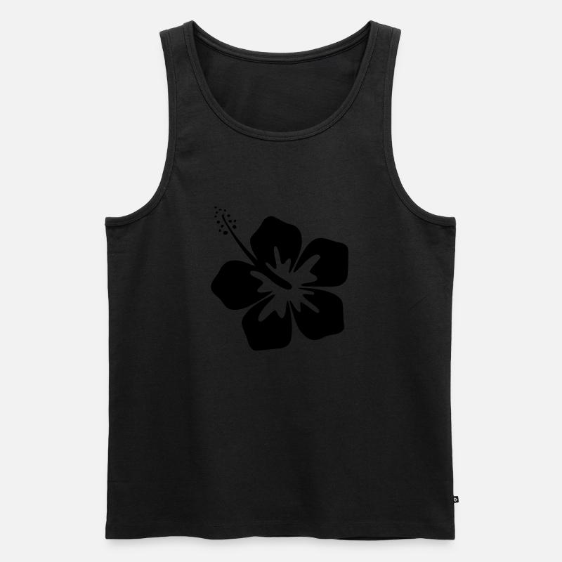 Hibiskus - Männer Premium Bio Tank Top - Schwarz