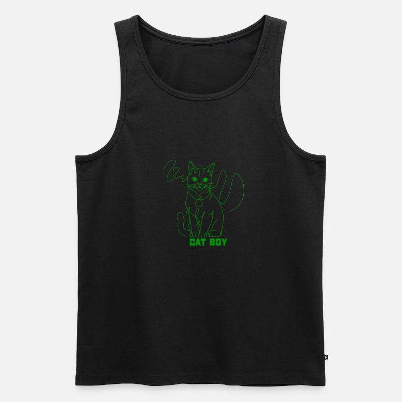 Katzenjunge - Männer Premium Bio Tank Top - Schwarz