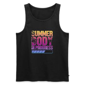Sommer Body coole shirts ch / at - Männer Premium Bio Tank Top - Schwarz - Vorne - Michal (187cm)
