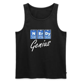 Nerd et génial. Geek. Gamer. - Débardeur bio Premium Homme - noir - Devant - Michal (187cm)