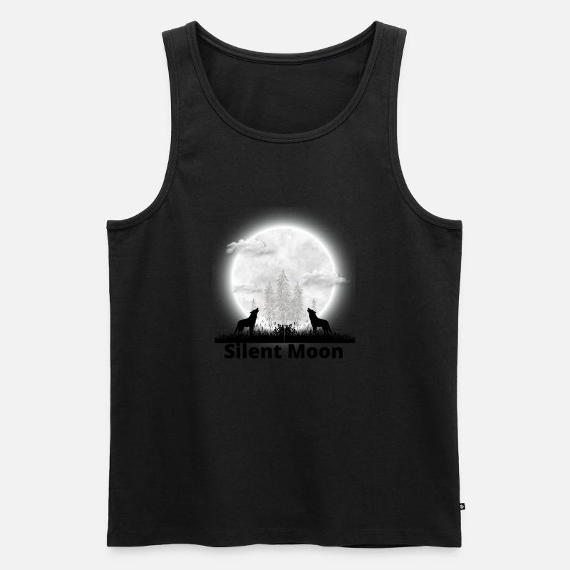 Silent Moon - Männer Premium Bio Tank Top - Schwarz