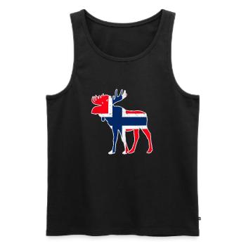 Norwegen Elch - Männer Premium Bio Tank Top - Schwarz - Vorne - Michal (187cm)