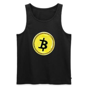 Bitcoin Crypto Currency Nouvelle vie virtuelle 4 - Débardeur bio Premium Homme - noir - Devant - AI Model Male 178 light (178cm)