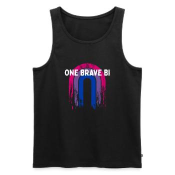 One Brave Bi Bisexual LGBTQ Bi Pride LGBT - Men's Premium Organic Tank Top - black - Front - Michal (187cm)