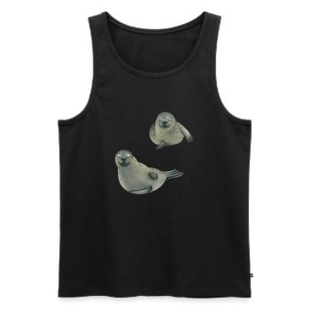 Seehunde - Männer Premium Bio Tank Top - Schwarz - Vorne - Michal (187cm)