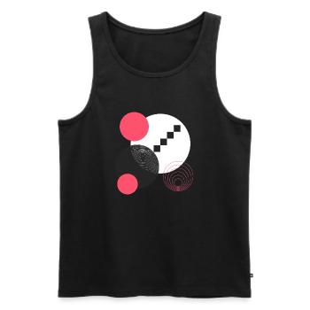 Abstraktes Rot - Männer Premium Bio Tank Top - Schwarz - Vorne - Michal (187cm)