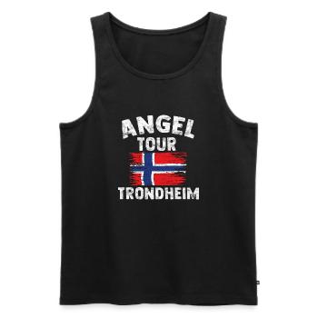 TRONDHEIM - Angel Tour Norwegen Personalisierbar - Männer Premium Bio Tank Top - Schwarz - Vorne - AI Model Male 178 light (178cm)