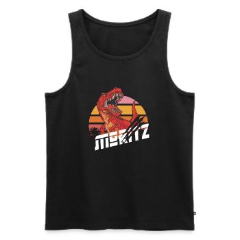 MORITZ - Beau prénom de garçon avec T-REX Dino - Débardeur bio Premium Homme - noir - Devant - AI Model Male 178 light (178cm)