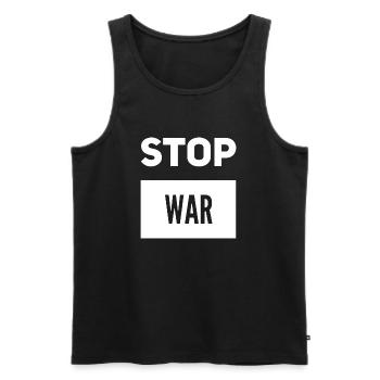 Stop War - Männer Premium Bio Tank Top - Schwarz - Vorne - AI Model Male 178 light (178cm)