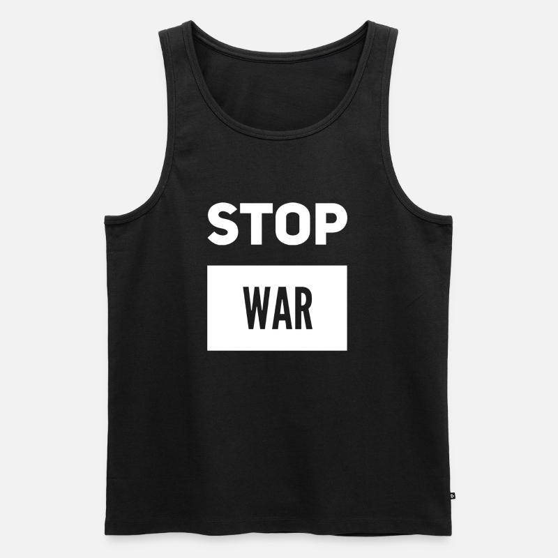 Stop War - Männer Premium Bio Tank Top - Schwarz