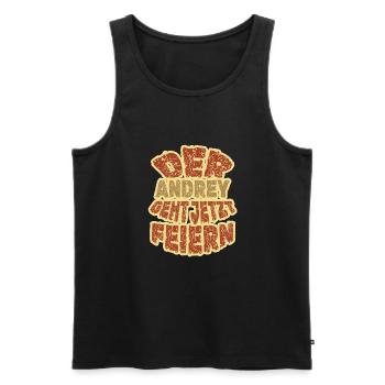Feiern Andrey - Männer Premium Bio Tank Top - Schwarz - Vorne - AI Model Male 178 light (178cm)