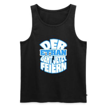 Party Feiern it Ethan - Männer Premium Bio Tank Top - Schwarz - Vorne - AI Model Male 178 light (178cm)