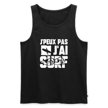 J’peux pas j’ai surf - Débardeur bio Premium Homme - noir - Devant - Michal (187cm)