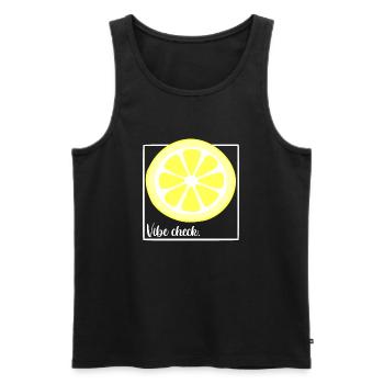Vibe check lemon - Men's Premium Organic Tank Top - black - Front - AI Model Male 178 light (178cm)