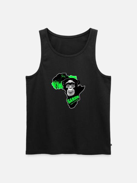 Gabon - Chimpanzee - Men's Premium Organic Tank Top - black