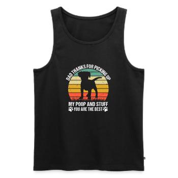 Papa danke, dass du meine und das Zeug abgeholt hast - Männer Premium Bio Tank Top - Schwarz - Vorne - Michal (187cm)