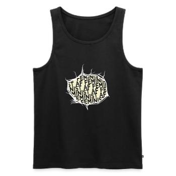 La typographie actuelle plaisante sur les droits des femmes - Débardeur bio Premium Homme - noir - Devant - AI Model Male 178 light (178cm)